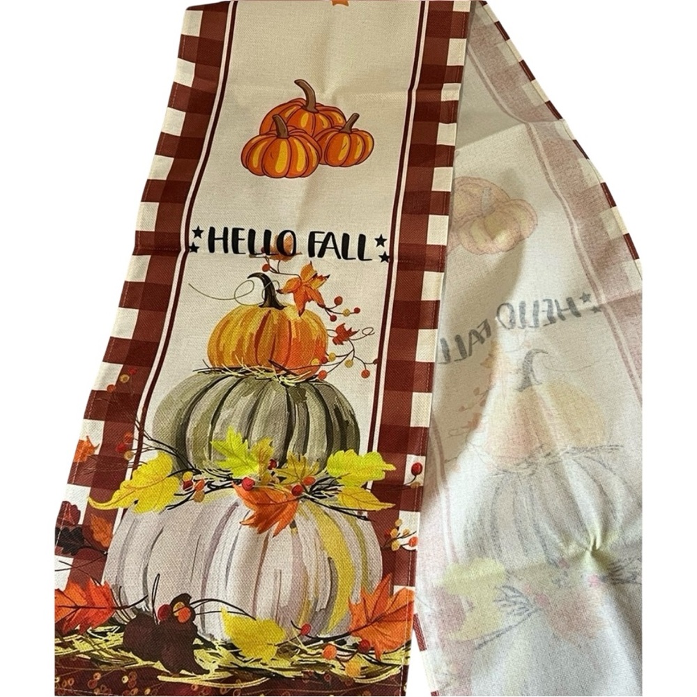 Hello Fall 13x72” Pumpkin Table Runner